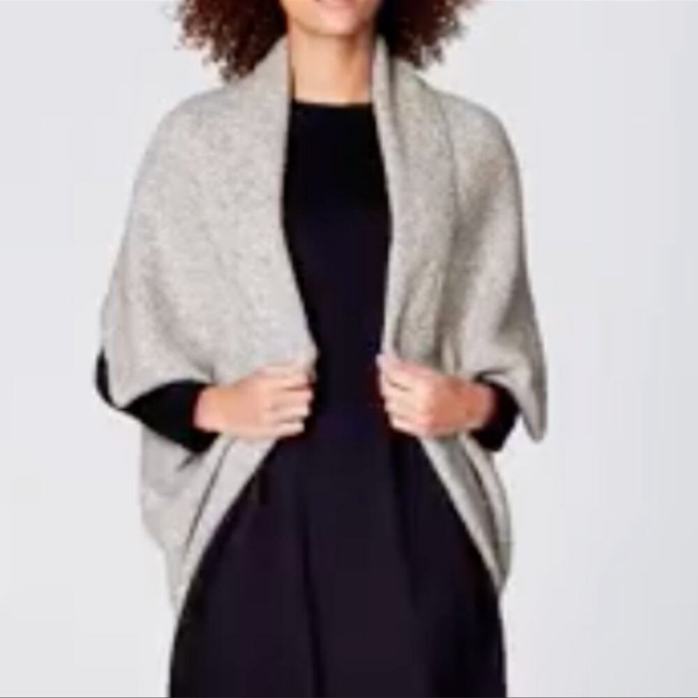 PUREJILL by J Jill Heather Gray Marled Knit Ribbed Shrug Sweater Womens One Size